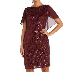 R&M Richard’s Capelet sequined dress size 12o. NWT.